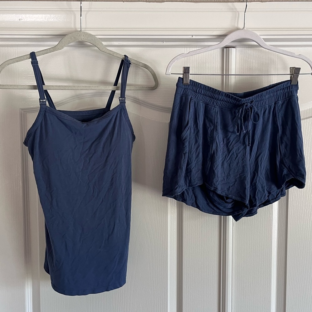 Navy Blue Women's Camisole and Shorts Set